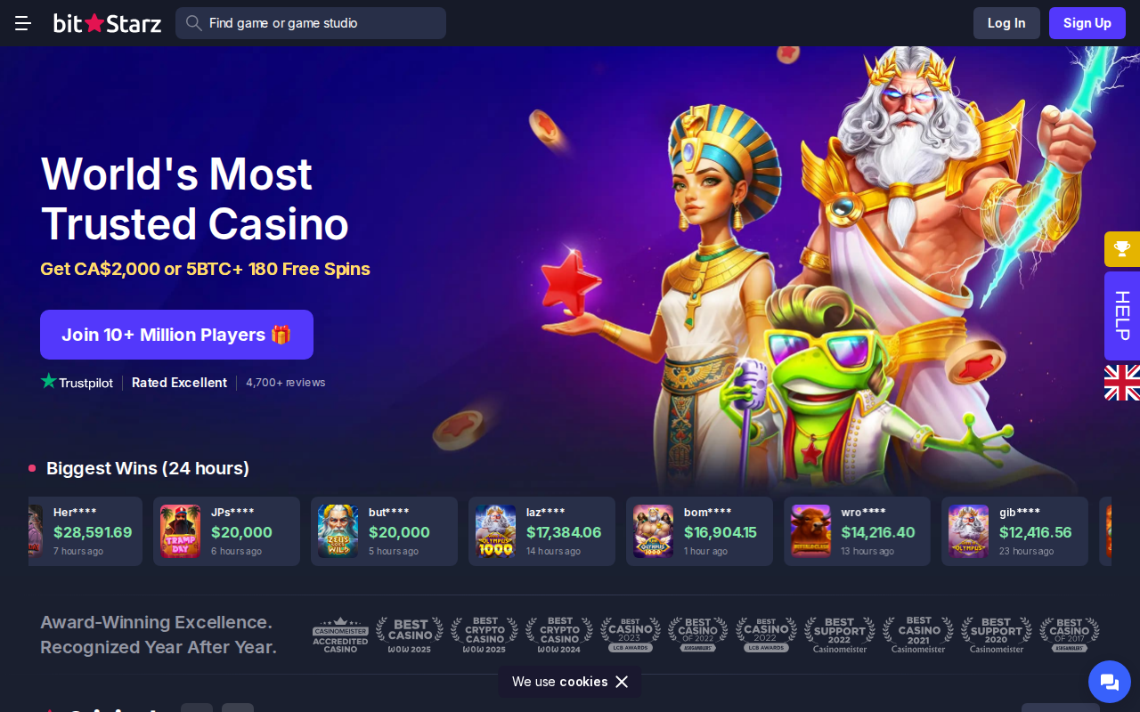 Bitstarz desktop screenshot
